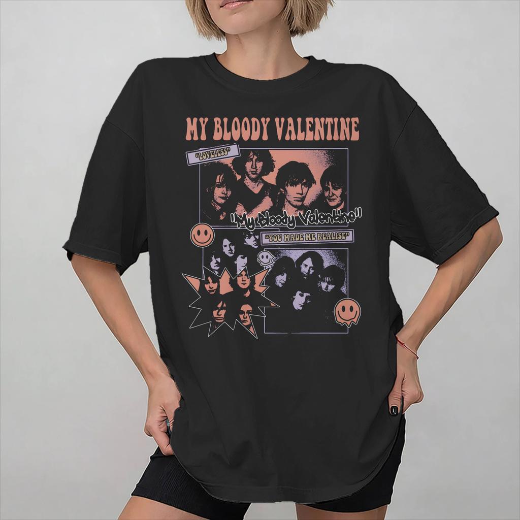 Grafikdruck My Bloody Valentine mbv Band T-Shirt für Unisex Damen Reines Baumwoll-T-Shirts Kurzarm Kleidung