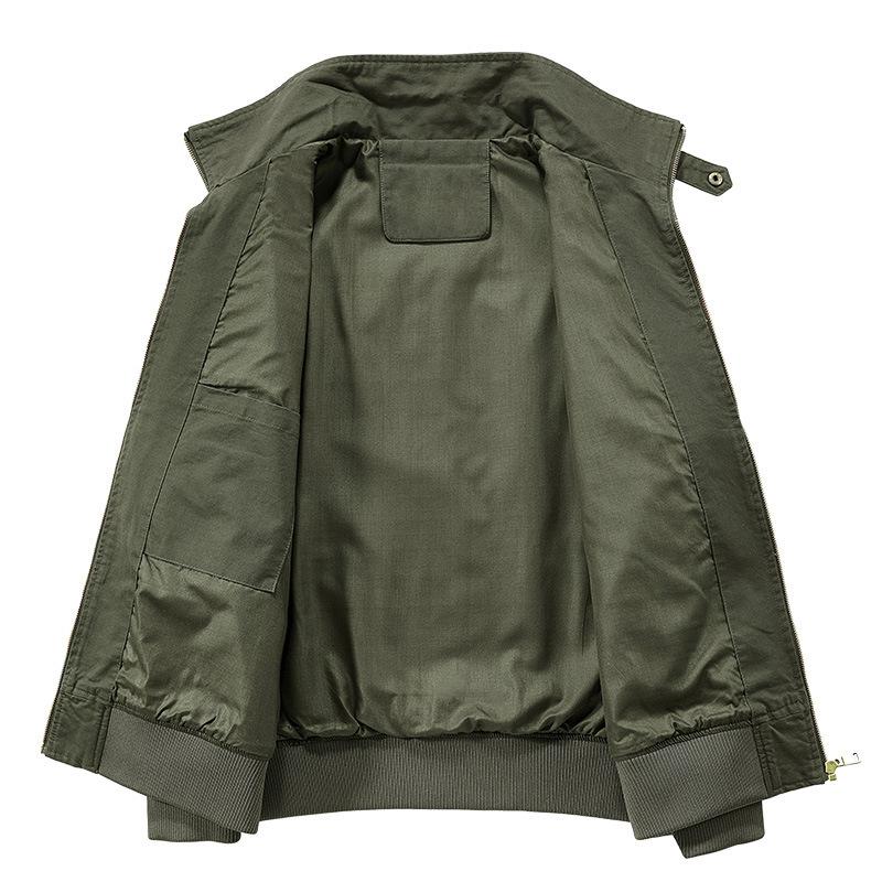 New Spring and Autumn Cotton Lapel Jacket Men's Retro Casual Tooling High-end Loose Flight Suit Jacket