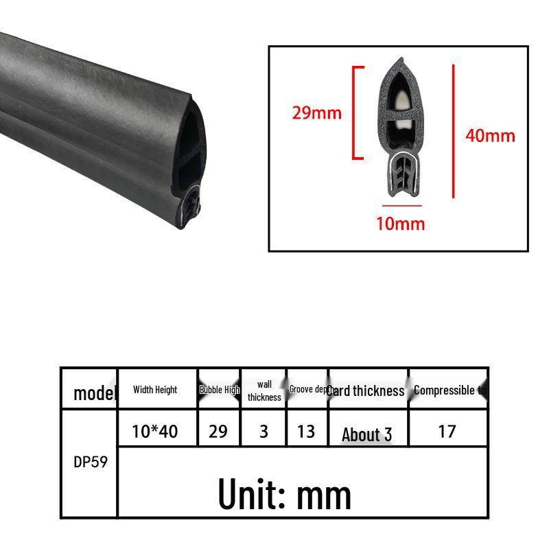 High-Temperature Resistant U-Shaped Rubber Sealing Strip for Dustproofing Electrical Cabinets and Car Doors
