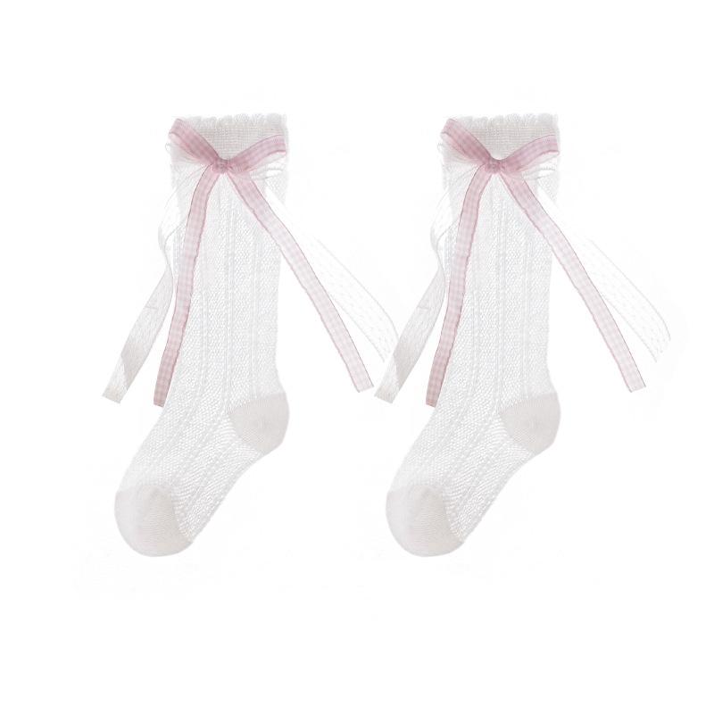 

Летние детские носки для девочек с бантами Элегантные принцессные детские носки для девочек Сетчатые тонкие Носки для малышей Новорожденных S(6-12m)