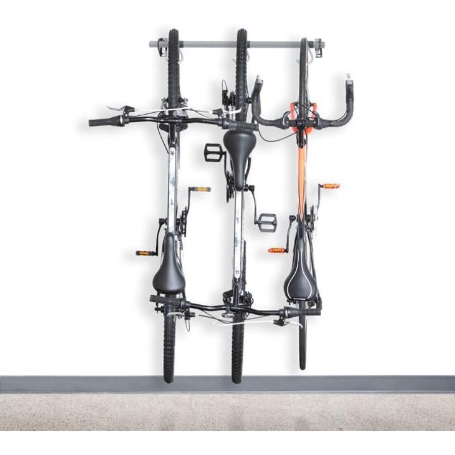 

Wall Bike Rack 2.0 Securely Stores Up to 3 Bikes with Heavy Duty Wall Mount Design for Garage Basement or Indoor Storage Spaces United States