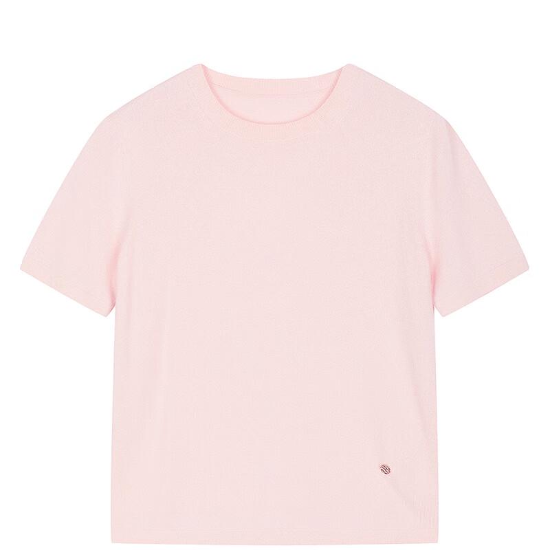 LESS 2025 Winter Cashmere Blend Short Sleeve Knit Top
