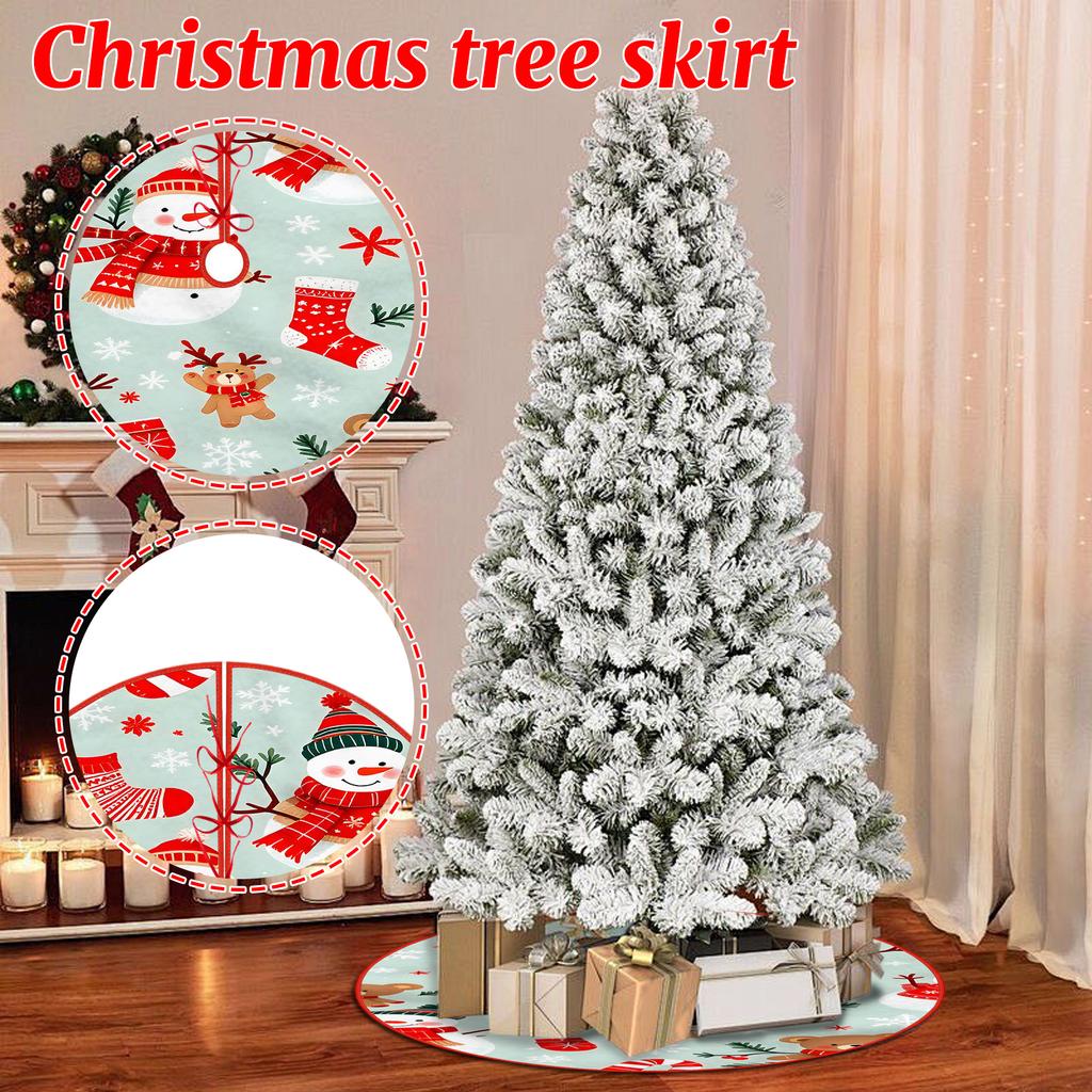 Christmas Tree Skirt Christmas Tree Bottom Decoration Short Furry Tree Skirt Tree Bottom Decoration