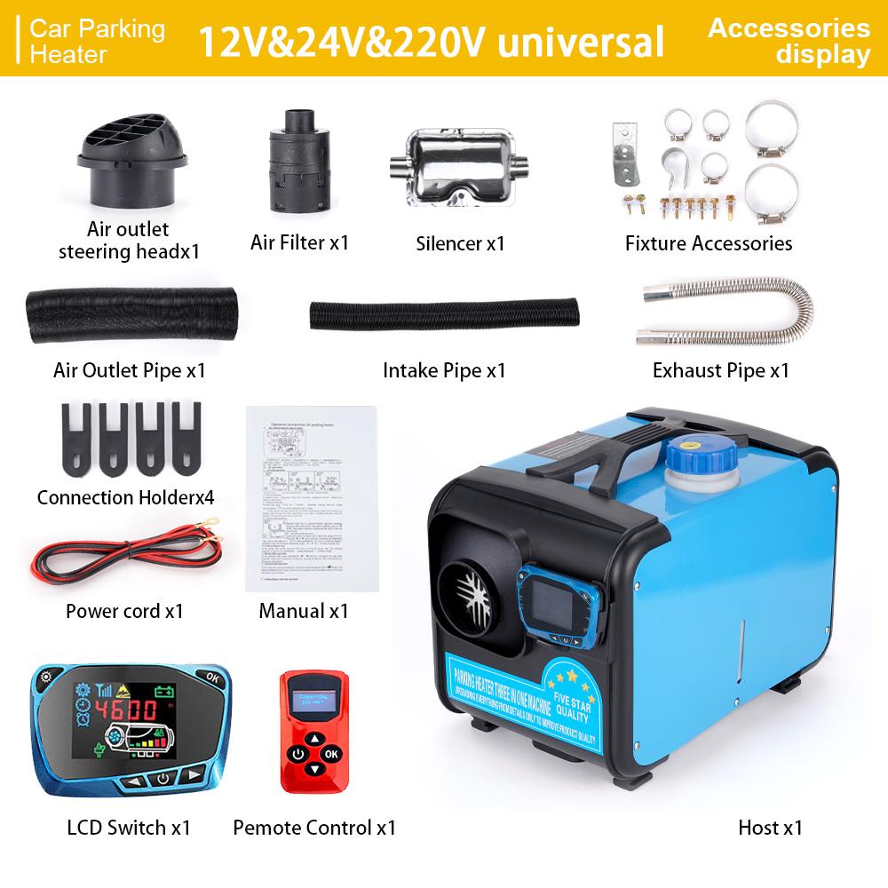 

Автомобильный парковочный обогреватель универсальный 12 В/24 В/220 В дизельный воздушный обогреватель 1-8 кВт вспомогательный обогреватель светодиодный дисплей универсальные аксессуары для обогревателя