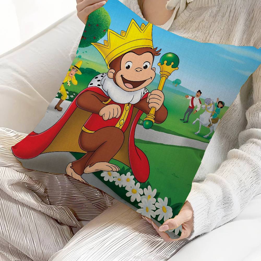 Curious G-George Cartoon Lucky Dragon Pillow Cover Sofa Cushion Cover Home Room Decoration Children Gift