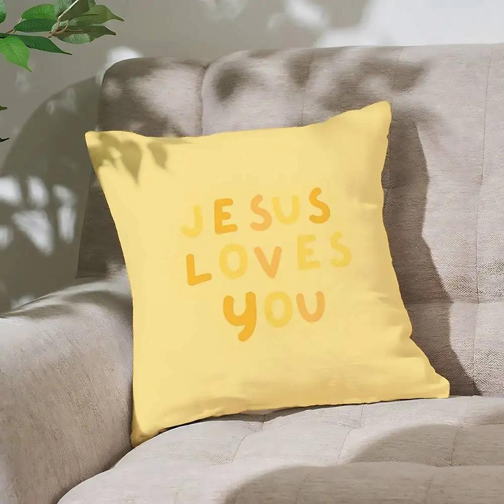 Verse Of The Christian Bible Jesus Pillow Case Cushion Cover Soft Cute Pillow Case For Car Sofa Pillowcase Polyester With Zipper