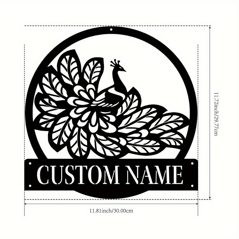Metal Peacock Wall Art Personalized Family Name Sign Home Decor Gift TYDZ002993