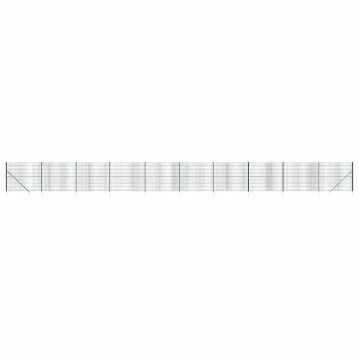 VidaXL Clôture en Treillis Métallique et Piquet d'Ancrage, Panneau de Clôture Décoratif, Barrière de Protection Jardin Patio 154123