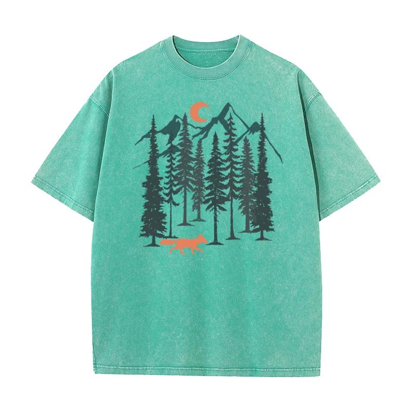 Outdoor Style Hip Hop Washed Retro T Shirts Crew Neck Pure Cotton Female Tees Washed T Shirt