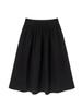 Baisiwang Women's Black High-Waisted A-line Winter Skirt - Slimming, Fluffy, Loose, Mid-Length