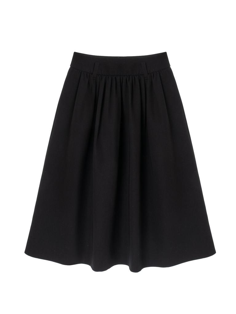 Baisiwang Women's Black High-Waisted A-line Winter Skirt - Slimming, Fluffy, Loose, Mid-Length