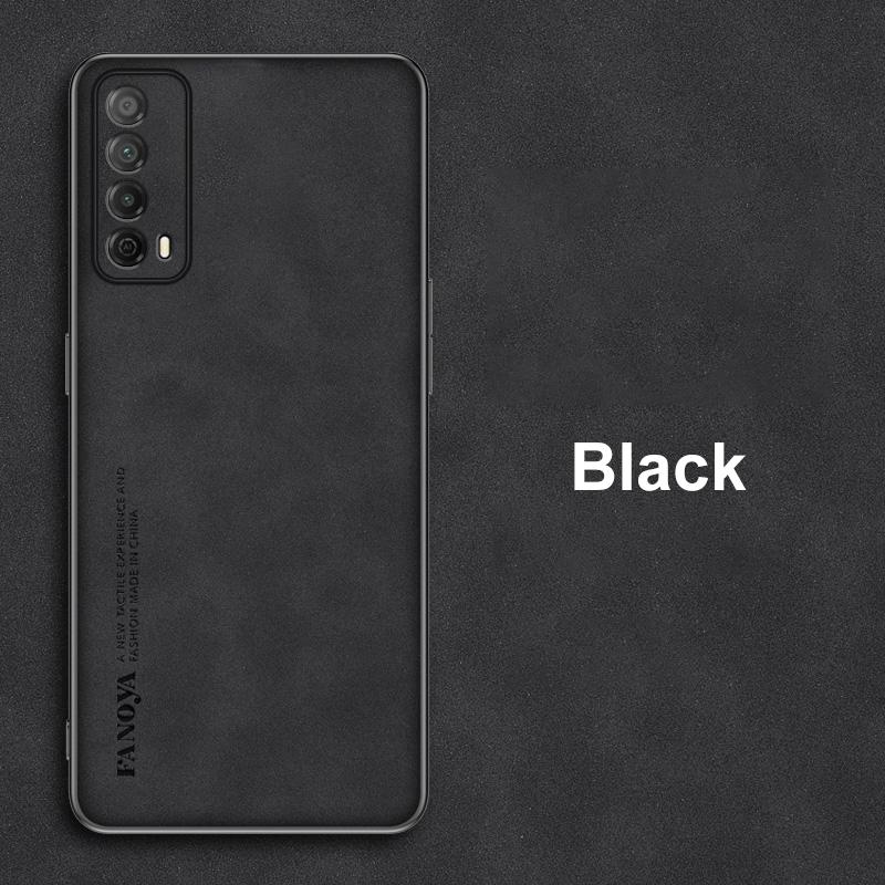Luxury PU Leather Case For Huawei Y7A P Smart 2021 Back Cover Business Matte Silicone Shockproof Full Protection Phone Case