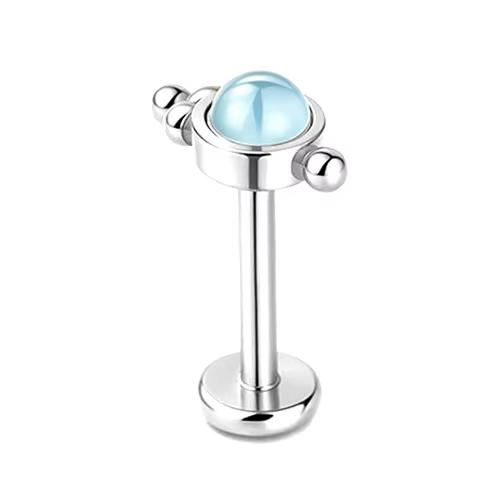 1 Adet Çiçek Tragus Piercing Küpe Ucu İçten Dişli 316L Cerrahi Çelik Takı