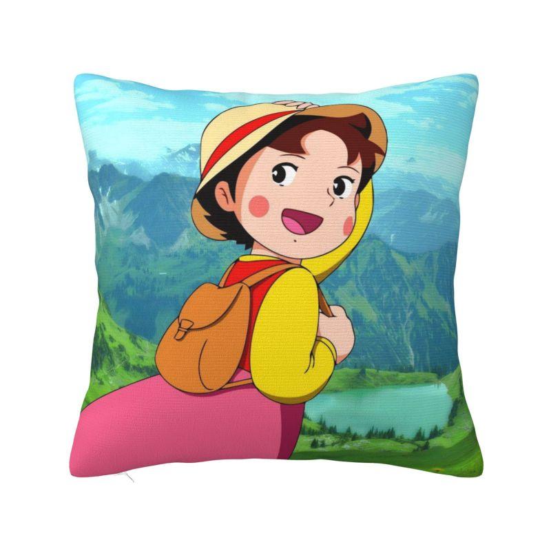 Heidi Peter And Grandpa Family Cushion Cover Soft Alps Mountain Pillow Case Sofa Car Square Pillowcase Living Room Decoration