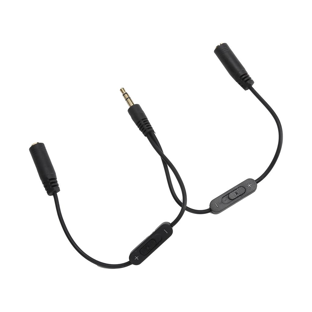 Couple Headphone Converter Cable Stereo 3.5mm to Dual Stereo Female 1 to 2 Earphone Adapter Cable with Switch