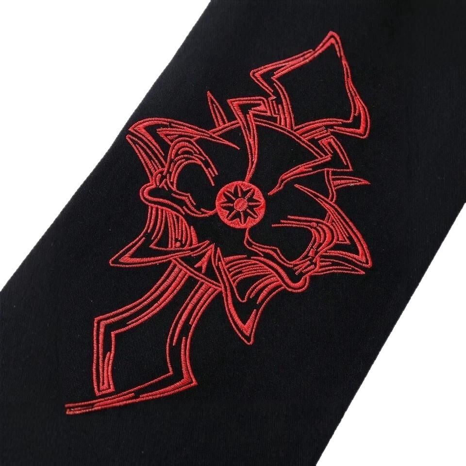 Explosive American high street tide brand full-embroidered casual pants men's loose straight casual jeans