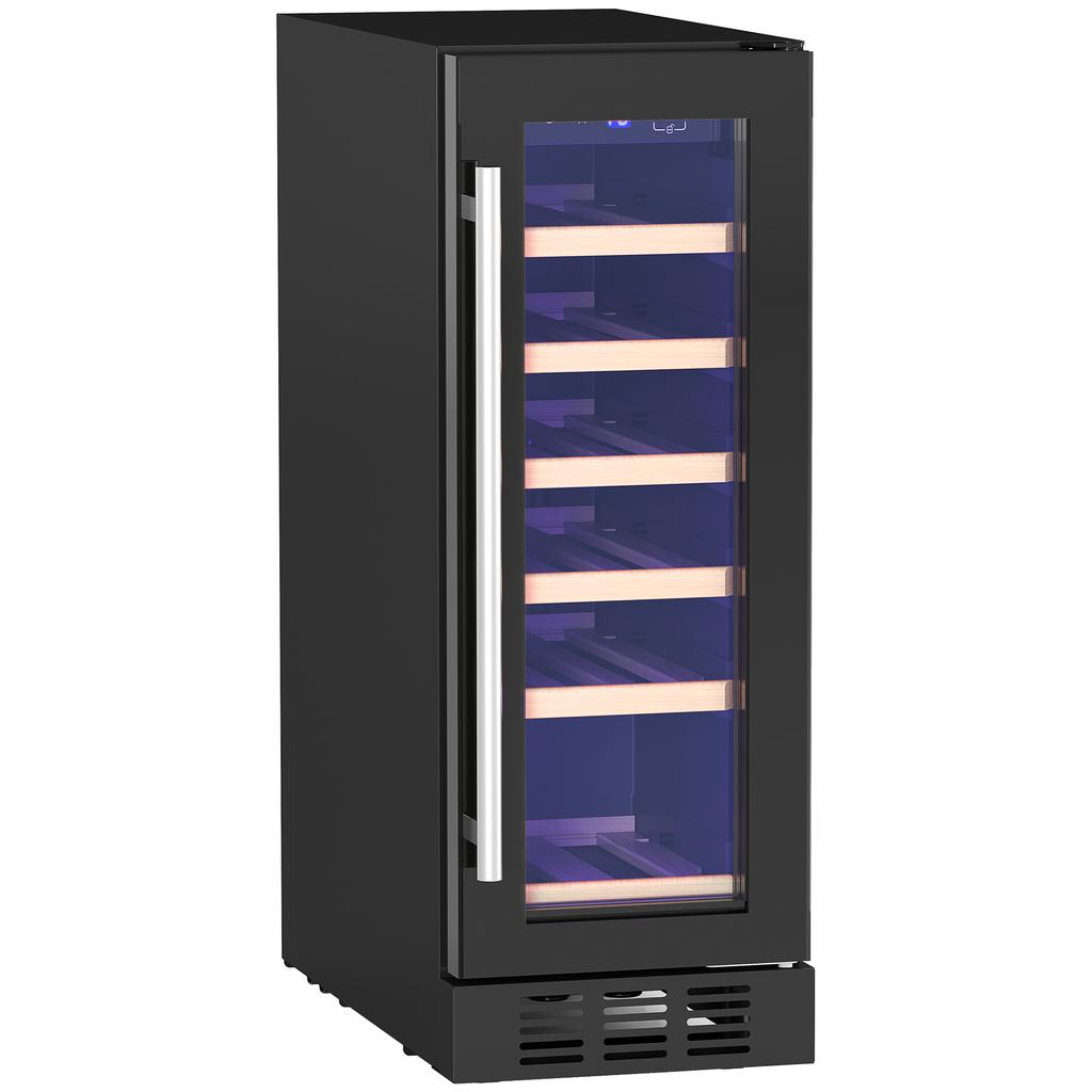 19 Bottle 5-18 Degrees C Wooden Rack Wine Fridge - Black