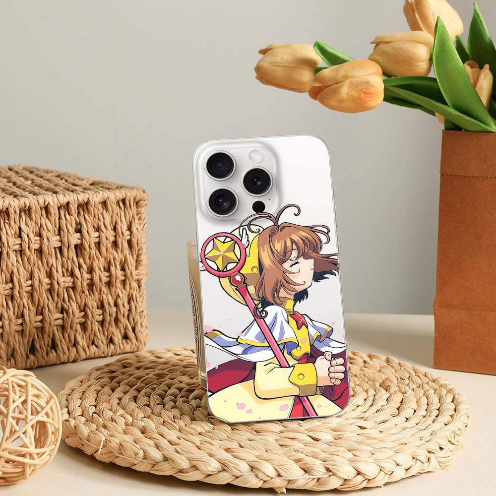 Cute C-Cardcaptor Sakura-S Phone Case For IPhone 17 16 15 12 11 Pro Max 14 Plus 13 Mini Clear Cover Soft Funda