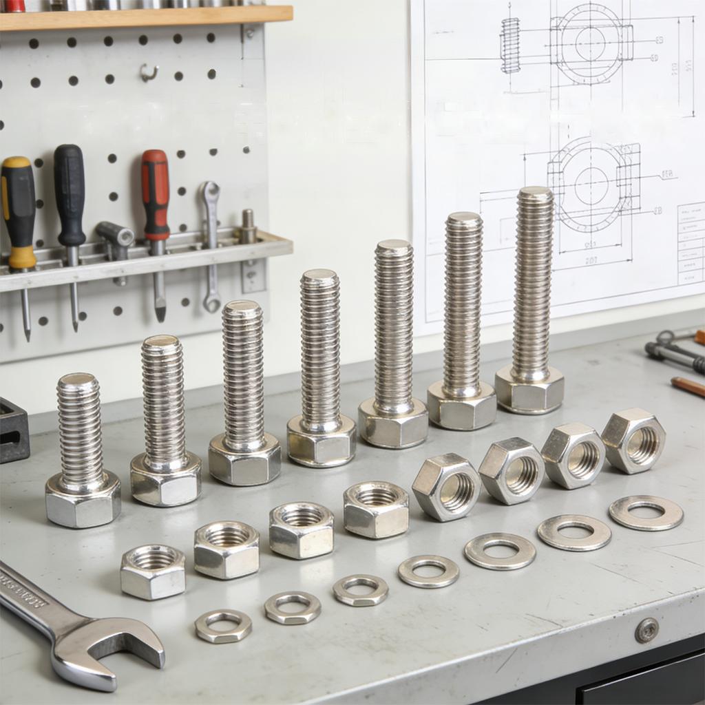 640pcs Stainless Steel Hex Bolt, Nut, and Washer Set, M3-M4-M5-M6 Full Thread, Grade 8.8/10.9, SUS, A2/A4 Marine Grade.