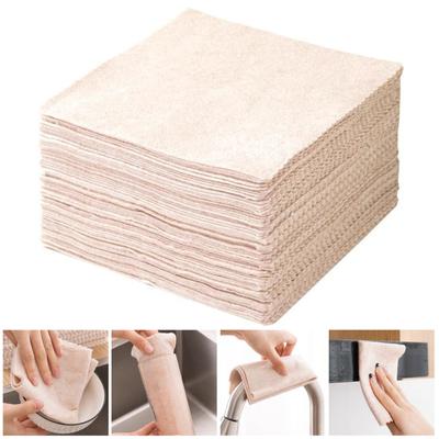 10 Blatt Spüllappen Luffa Pflanzenfaser-Reinigung, super saugfähig, fusselfrei, antihaftbeschichtet, Öl-Wischtuch für Küche und Badezimmer