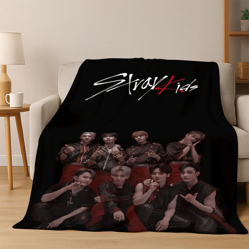 HD Stray Kids Kpop Ultra Soft Flannel Throw Blanket, Warm Cozy Blanket for Couch Sofa Bed Bedroom Living Room Travel Gift
