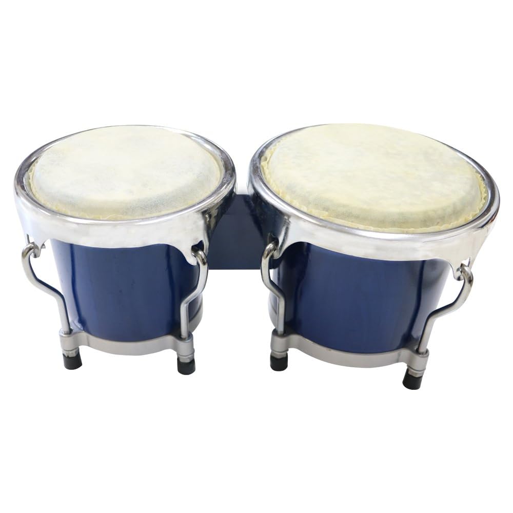 HOSCO Mini Tunable Bongo Blue JBG-001B Musical Instrument with Adjustable Tuning and Compact Design