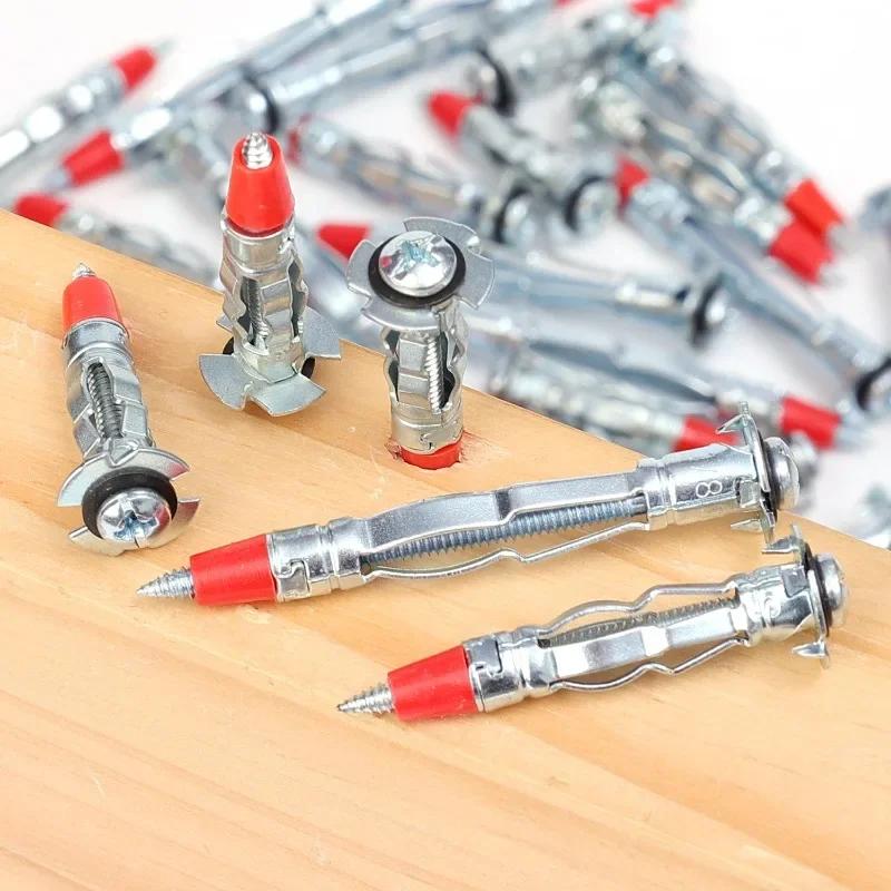 Rote spitze Spreiznieten, Kreuzschrauben, Hohlwände aus verzinktem Stahl, angetriebene Verankerung, Metallbefestigungen, Holzbearbeitungsbolzen-Sets