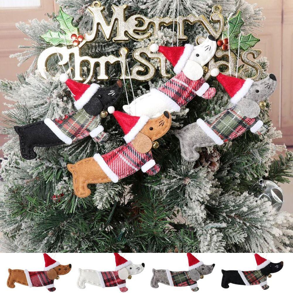 Decorative Christmas Dachshund Dog Pendant Small Dressed Dachshund Dog Pendant DIY Window