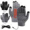 USB Heated Full Finger Knitted Gloves for Students – Electric Warm, Thickened Design for Writing and Gaming