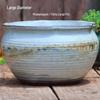 Large Coarse Pottery Green Planter: Ceramic Flower Pot for Succulents, Orchids, and Plants
