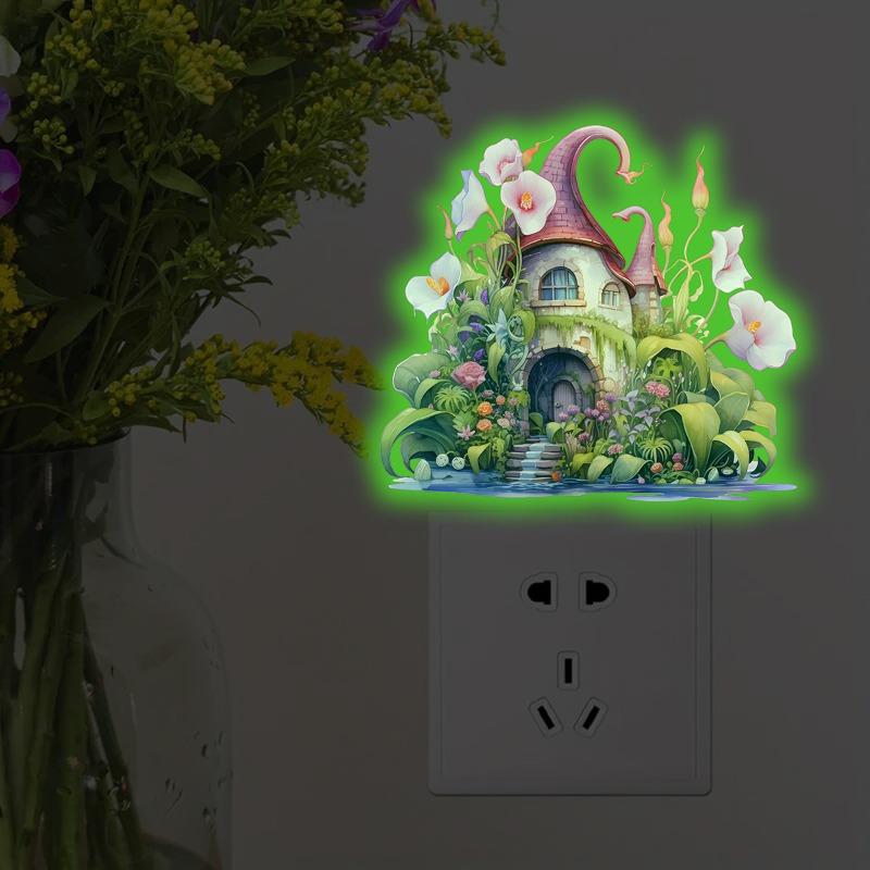 Glow-in-the-Dark Fairy Butterfly Switch Stickers -Self-Adhesive Cartoon Decals Removable Wall Decor For Kids Bedroom & Nursery