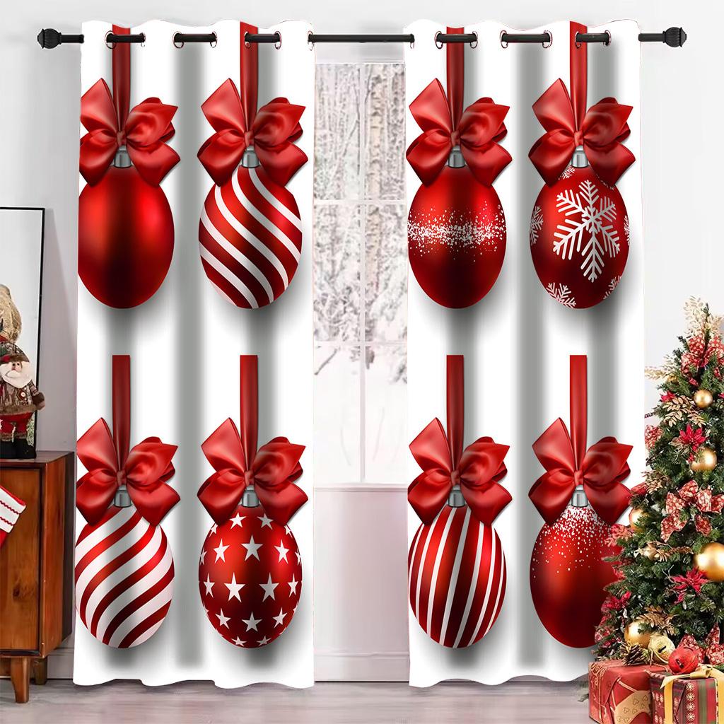 Weihnachtsdekoration, roter Hintergrund, Urlaubsvorhänge für Wohnzimmer, Fenstervorhang für Schlafzimmer, moderne Innendekoration