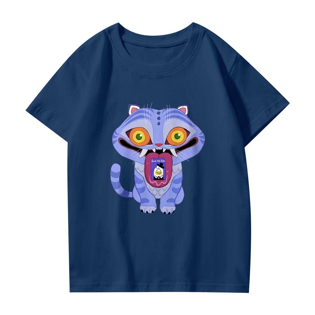 Fashionable Round Neck Short Sleeve Work Clothes Printed Tops For Womens Summer Tops