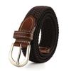 Solid Color Ladies' Elastic Woven Canvas Belt with Pin Buckle
