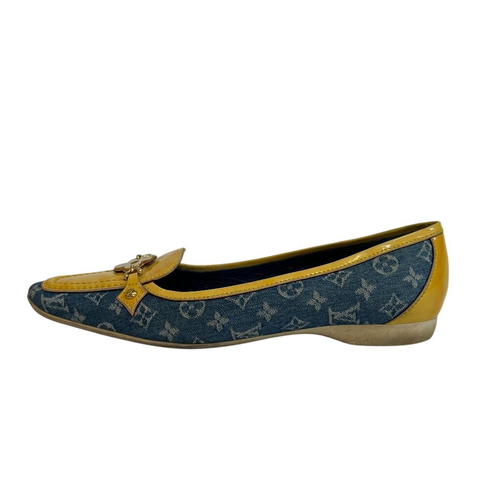 

LOUIS VUITTON Flat shoes Denim monogram enamel pumps yellow enamel Used