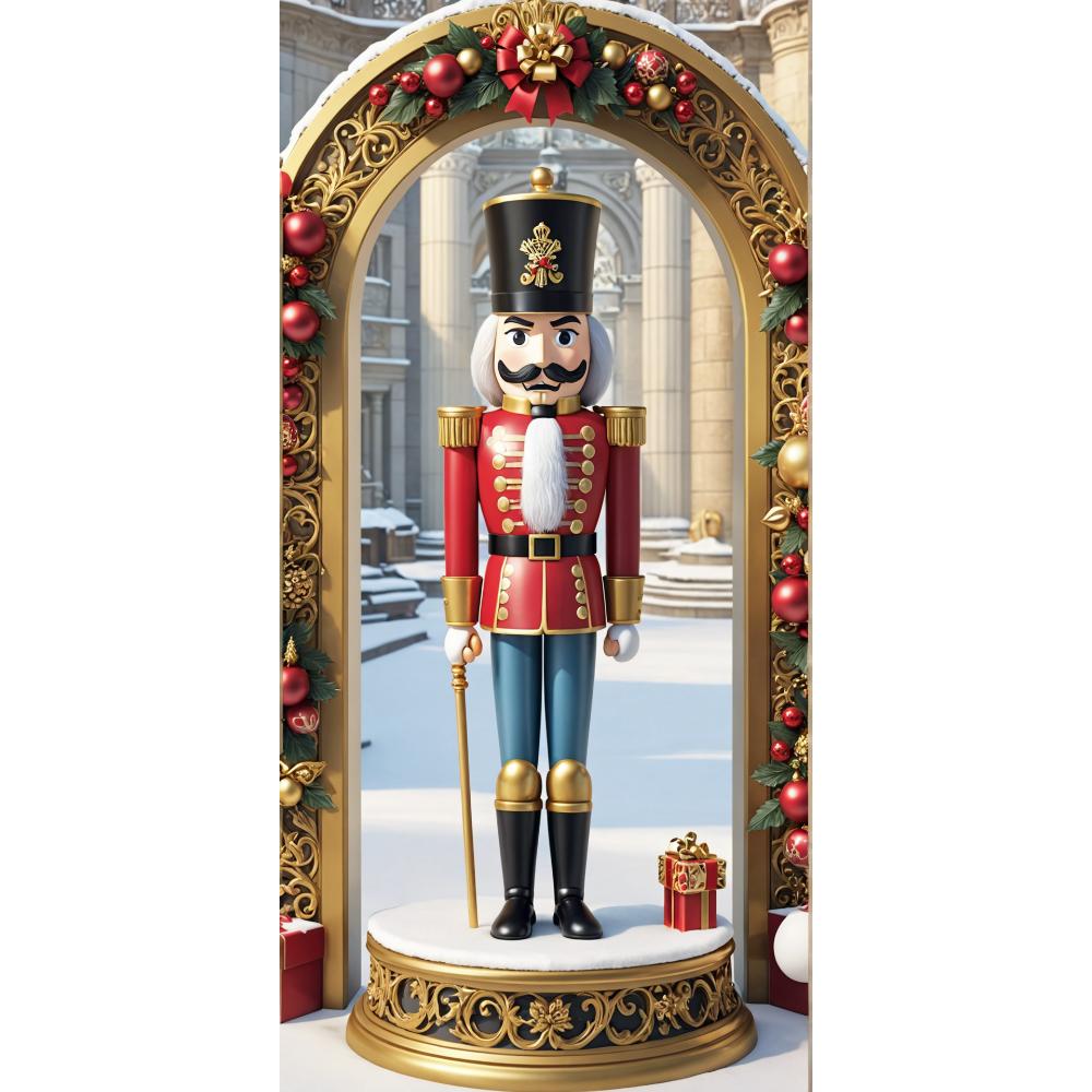 

Nutcracker Soldier Lining For Christmas Doors Xmas Outdoor Decoration Door Cover For Front Door Home Christmas Party Supplies