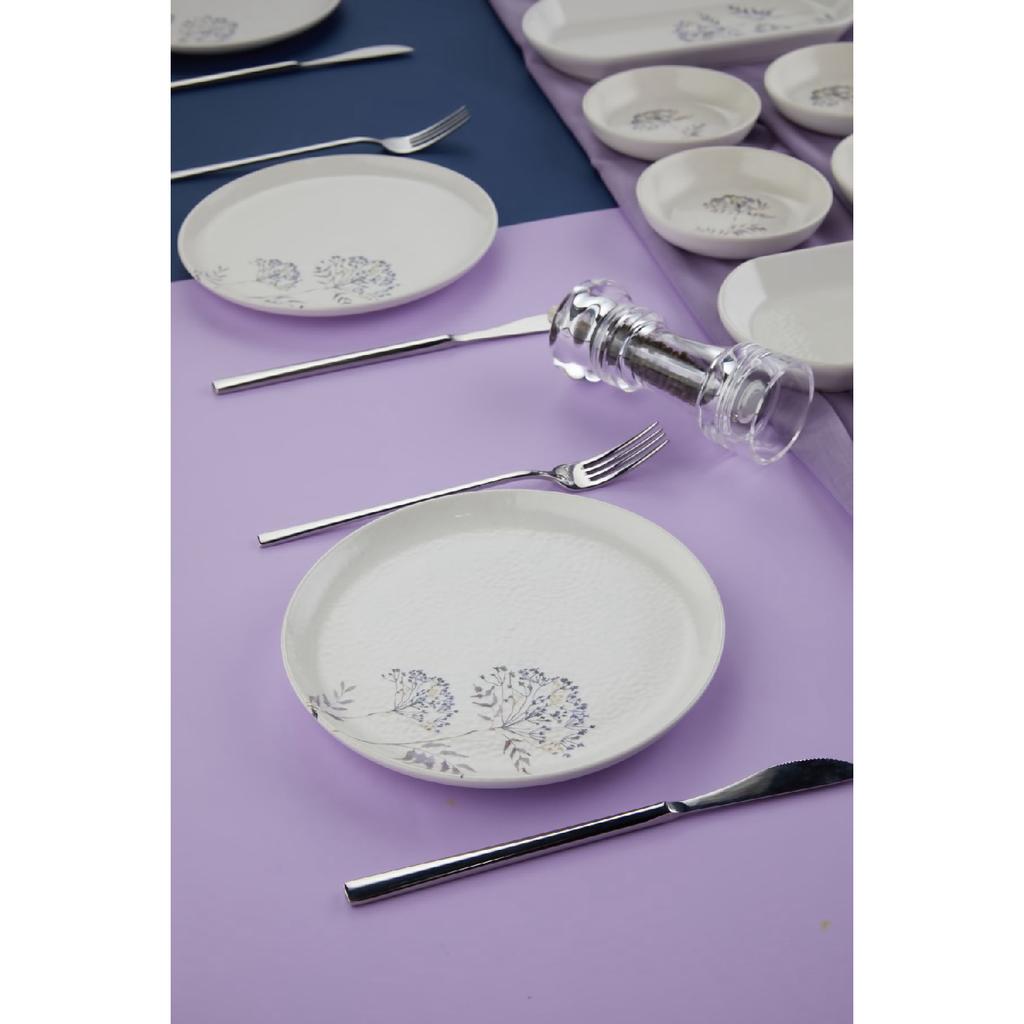 Gera Flower Patterned Luxury Ceramic 16 Piece Square Breakfast Set For 6 Persons