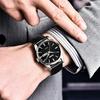 Men's Classic Analog Quartz Watch Black Waterproof Leather Band Lightweight Casual Date Display