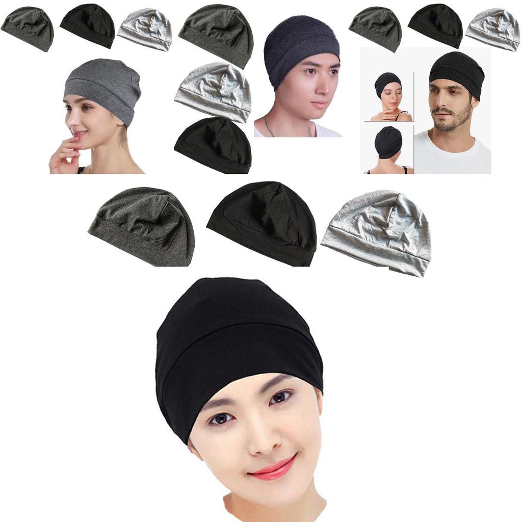 Unisex-Schlafmütze aus Baumwolle für Erwachsene, dünn und atmungsaktiv, ideal für den Winter, perfekt zum Schlafen und für klimatisierte Räume.)