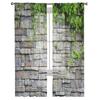 Zelený list Kamenná zeď Tylové závěsy do obývacího pokoje Potisk Průsvitný Voálový závěs Ložnice Stínění oken Závěsy Žaluzie Domácí dekorace
