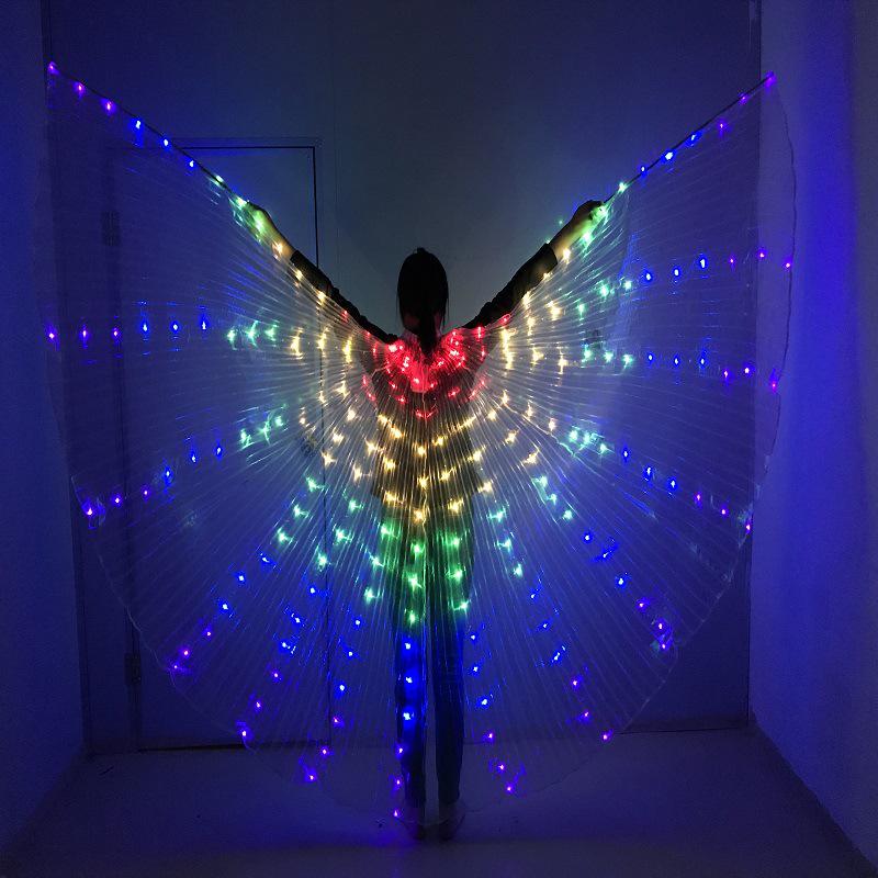 Siying LED Luminous Butterfly Wings Cloak - Adult Colorful Fluorescent Props for Performances