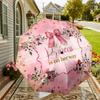 1pc Princess Flowers Automatic Folding Umbrella, Heavy Duty 8 Rib Iron Frame,  Suitable for Travel, Daily Use, Birthday, Decor Gift M0104039