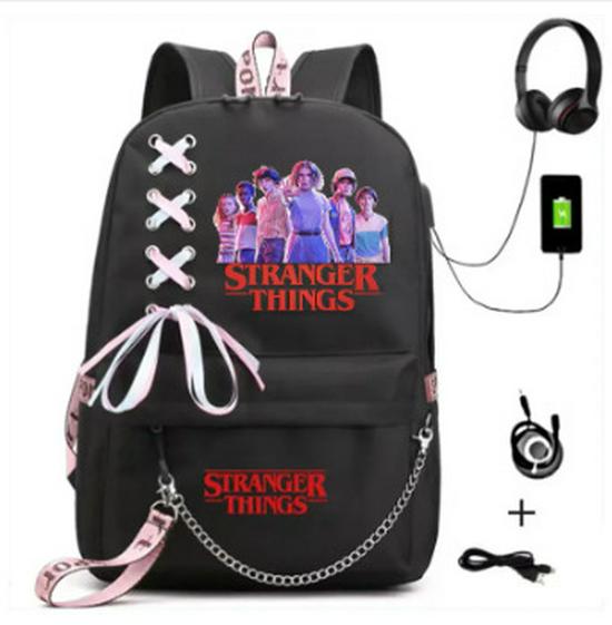 Stranger Things Luminous USB Charging Backpack for Students One Size