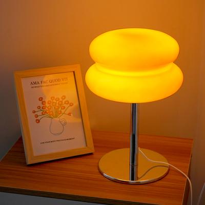 Glas-Eierkuchen-Tischlampe Dimmbar USB-betrieben Umgebungslicht für Wohnzimmer Schlafzimmer Nachttisch Dekorlampe Home Office