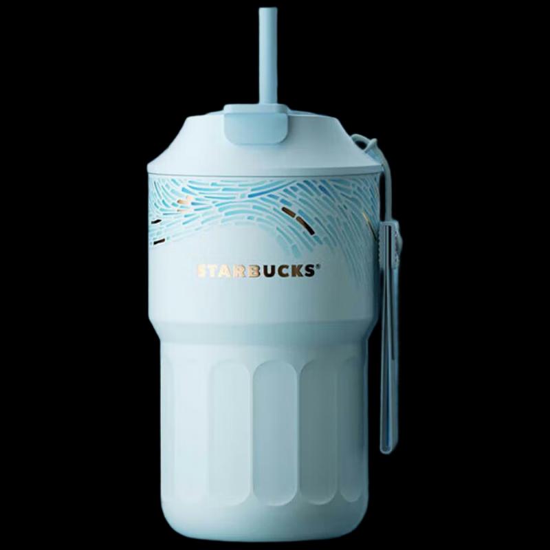 Starbucks Micro Blue Rhythm Double-Lid Insulated Tumbler 445ml