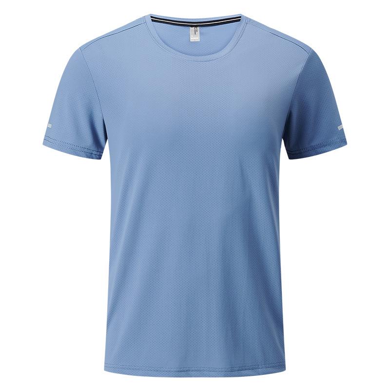 

Men s Breathable Ice Silk Mesh T-shirt: Quick-drying, Short Sleeve, Round Neck Sports Tee L