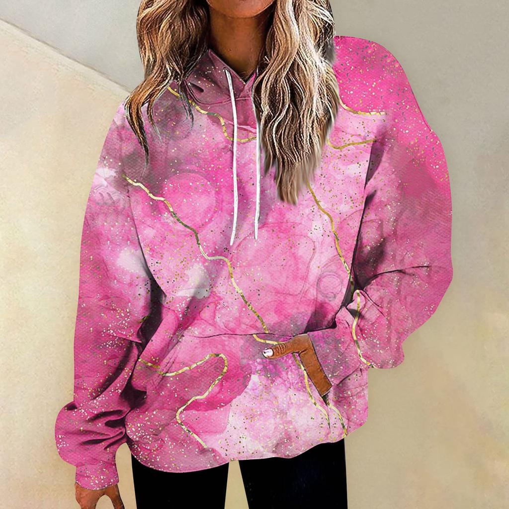 Women's Fashion Daily Versatile Casual Crewneck Sweatshirts Graphic Daily Long Sleeve Gradient Patchwork Printed Top Sweatshirts