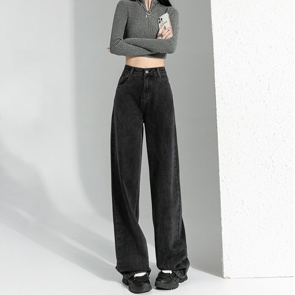Trend Versatile 2025 Denim Wide-leg Women's Pants Spring and Autumn New Drape Loose and Tall and Thin Straight Pants Tide