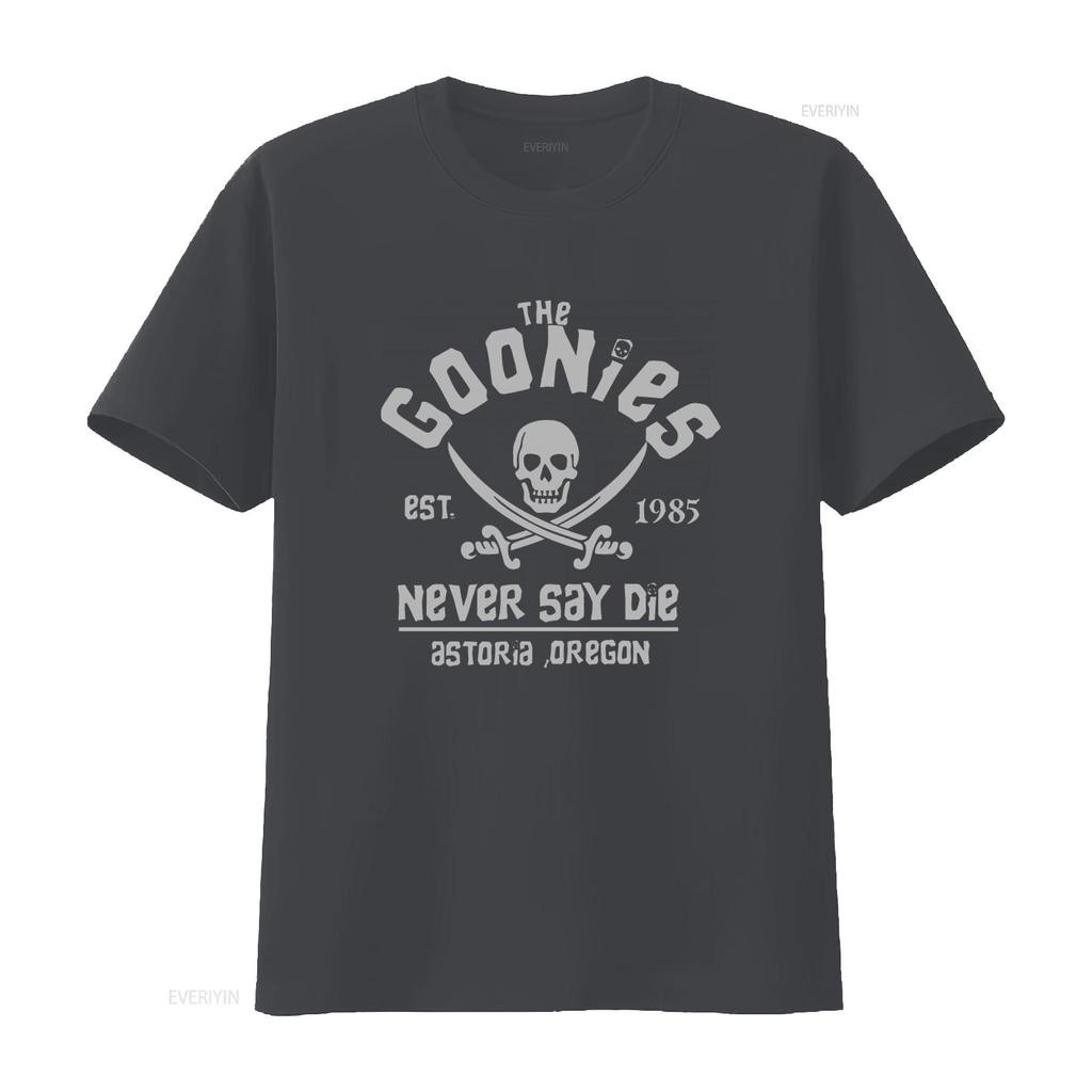 The Goonies Never Say Die Skull Retro Movie T Shirt Black Adventure Cult vintage Washed Stylish designer clothes graphic