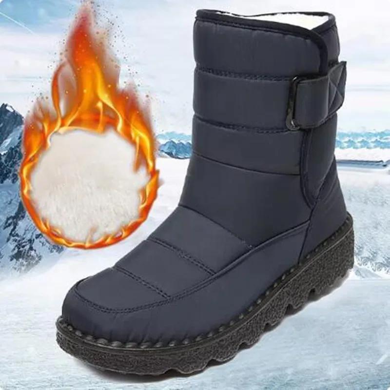 Women's Shoes Fashion Waterproof Snow Boots 2026 Non-slip Warm Winter Shoes for Woman New Thicken Plush Ankle Boots Cotton Shoes